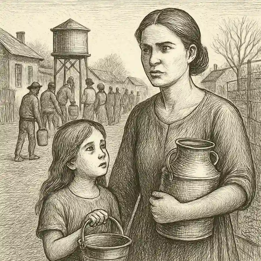 Ilustración en grabado sobre Se volvió normal organizar la vida por el agua