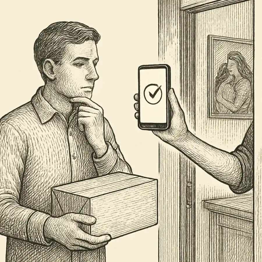 Ilustración en grabado sobre Responsabilidad con prueba de entrega