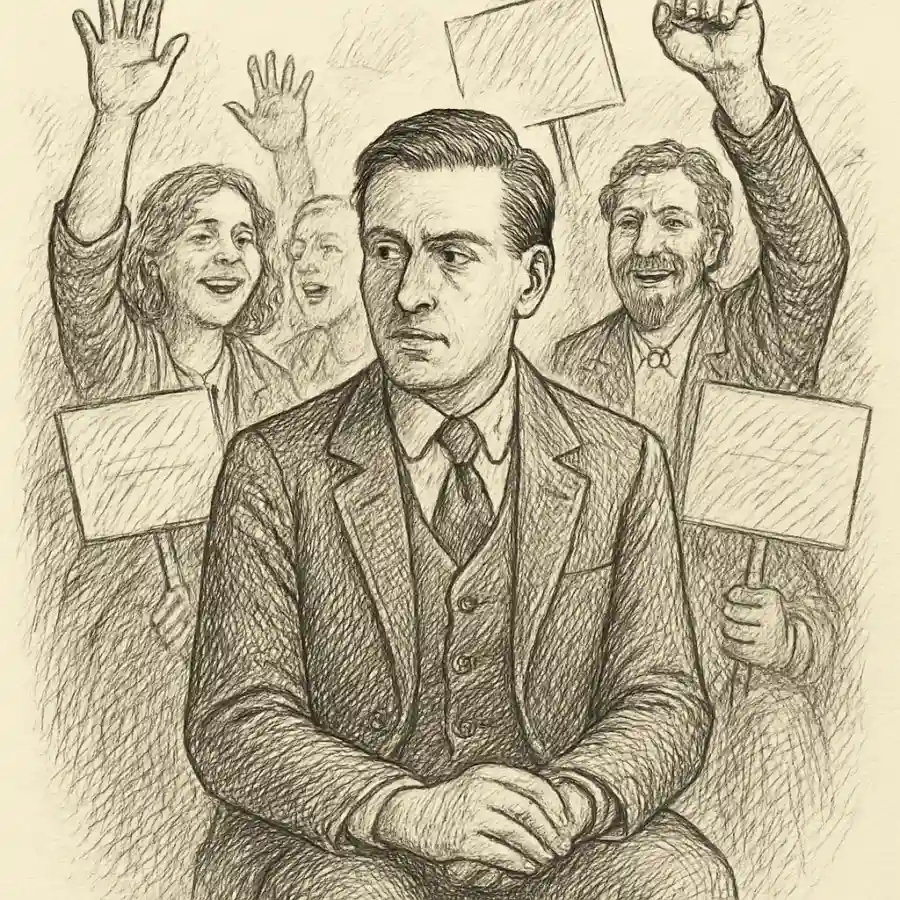 Ilustración en grabado sobre La zona privada del desacuerdo
