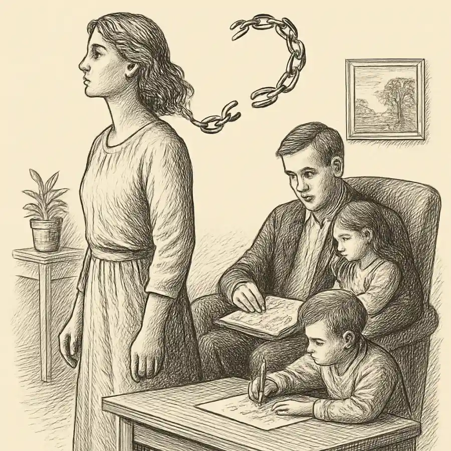 Ilustración en grabado sobre La libertad de no ser imprescindible