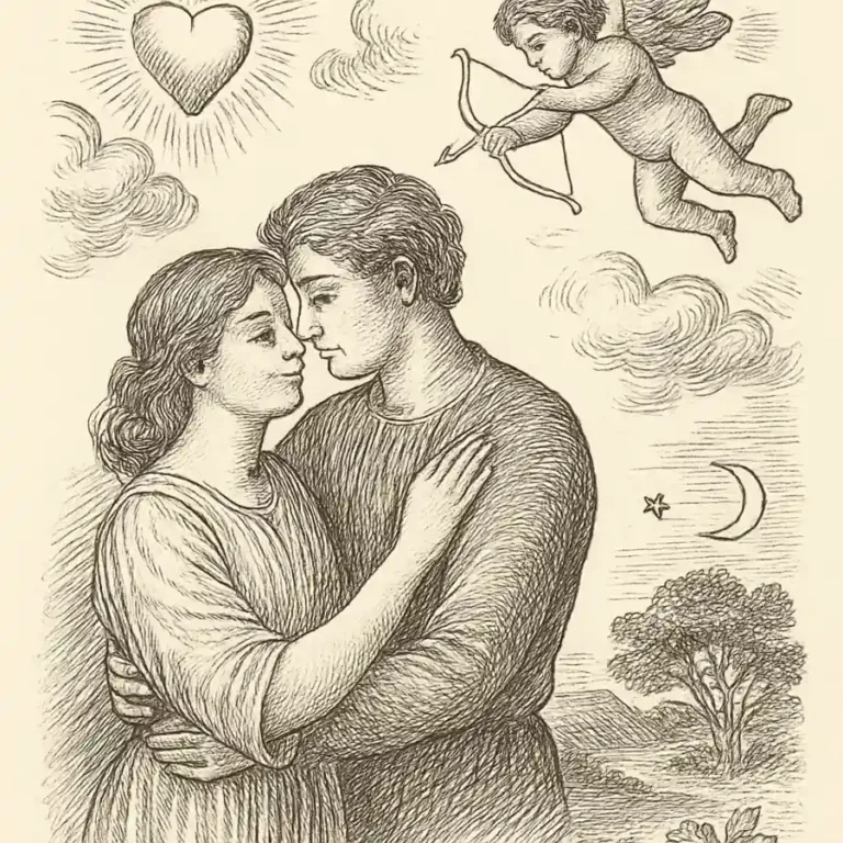 Ilustración en grabado sobre El poder del amor