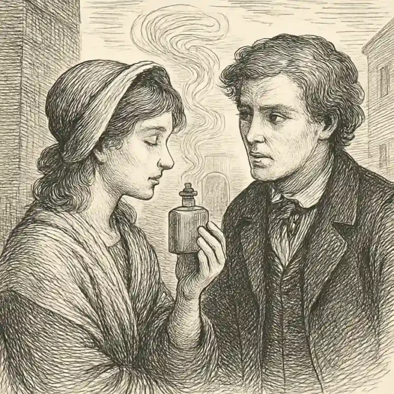 Ilustración en grabado sobre EL PERFUME