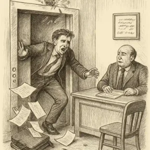 Ilustración en grabado sobre UN DÍA DESAFORTUNADO