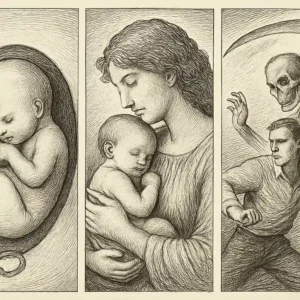 Ilustración en grabado sobre Sonetos vitales (1 al 3)
