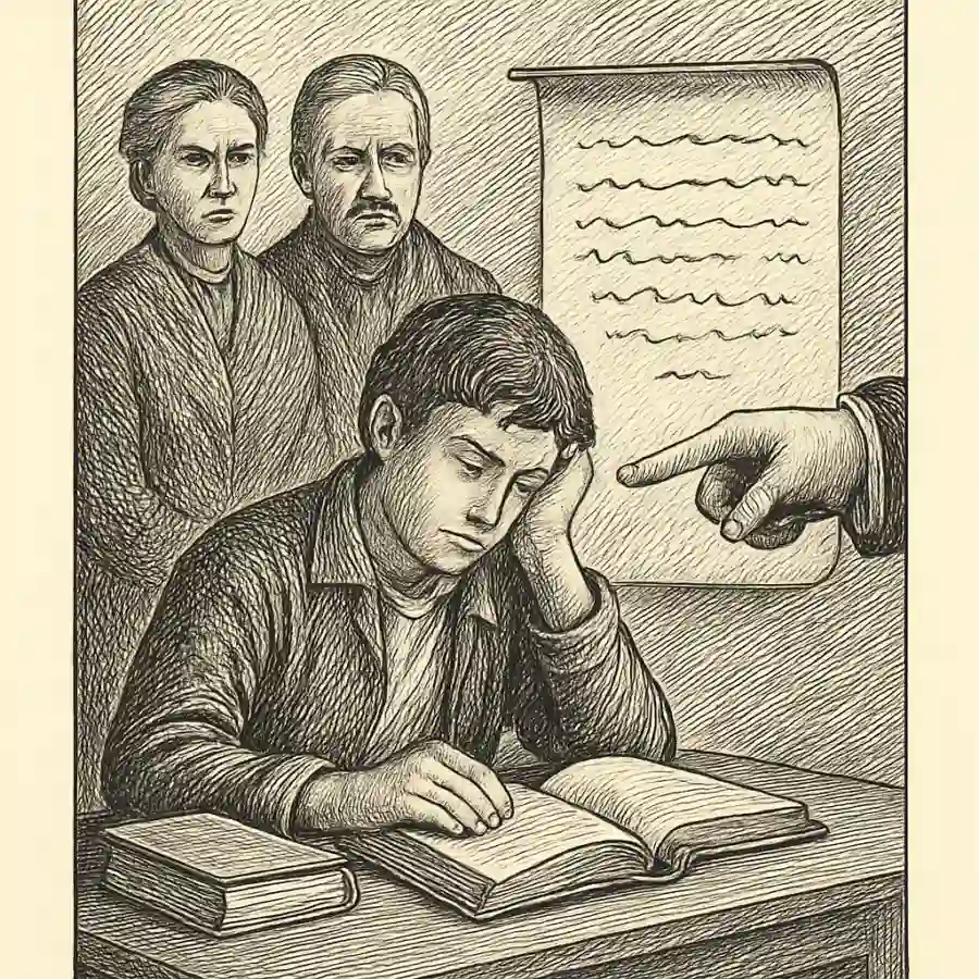 Ilustración en grabado sobre Formar criterio y exigir obediencia