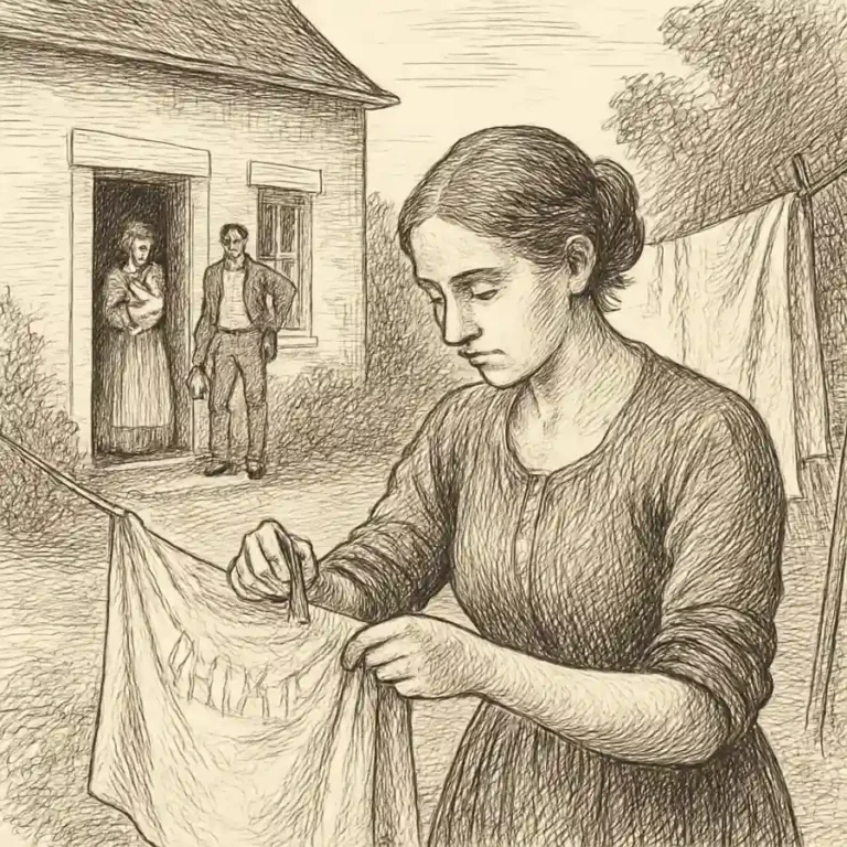 Ilustración en grabado sobre Abrir la casa y cerrar el puesto