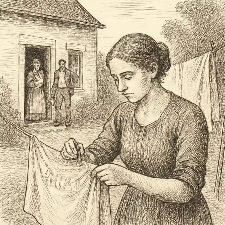 Ilustración en grabado sobre Abrir la casa y cerrar el puesto