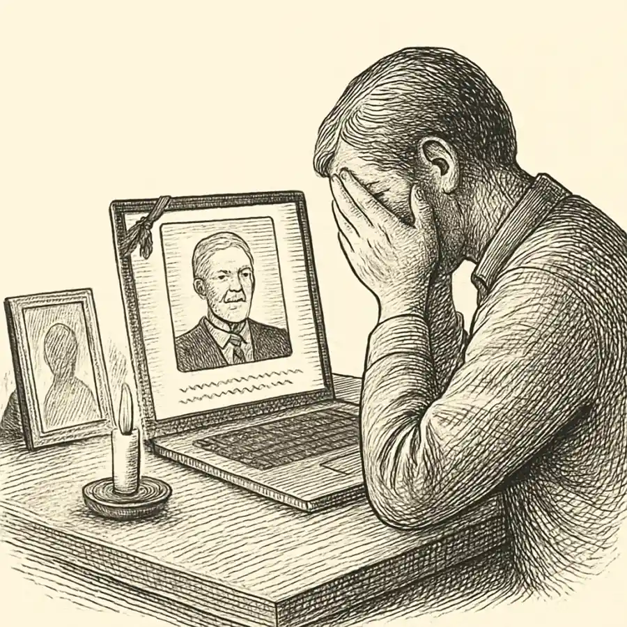 Ilustración en grabado sobre Despedirlos y dejarlos en línea