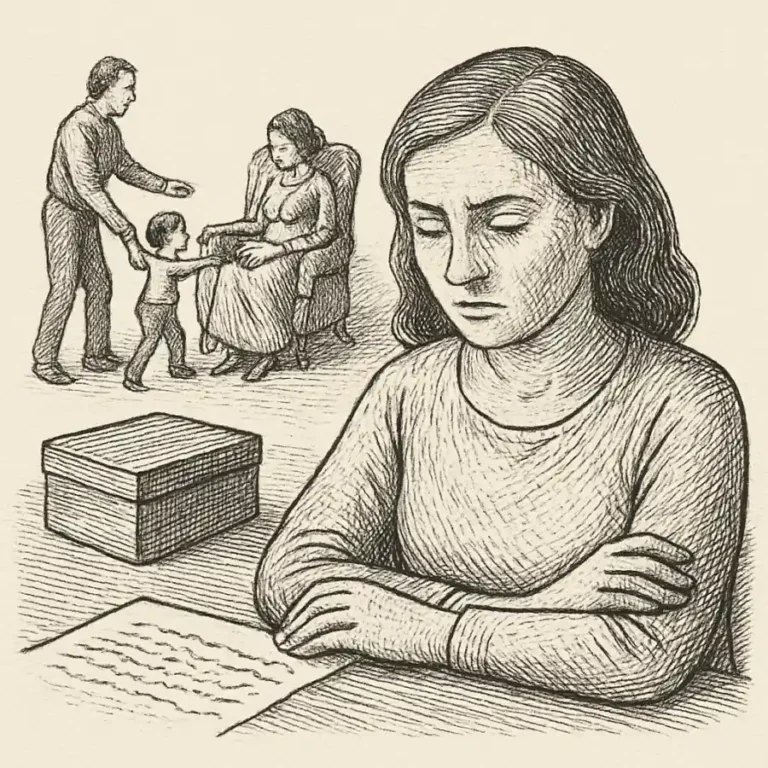 Ilustración en grabado sobre Herencia compartida, cuidado en singular