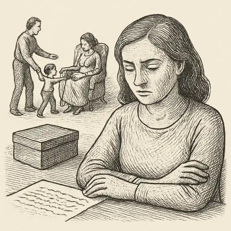 Ilustración en grabado sobre Herencia compartida, cuidado en singular