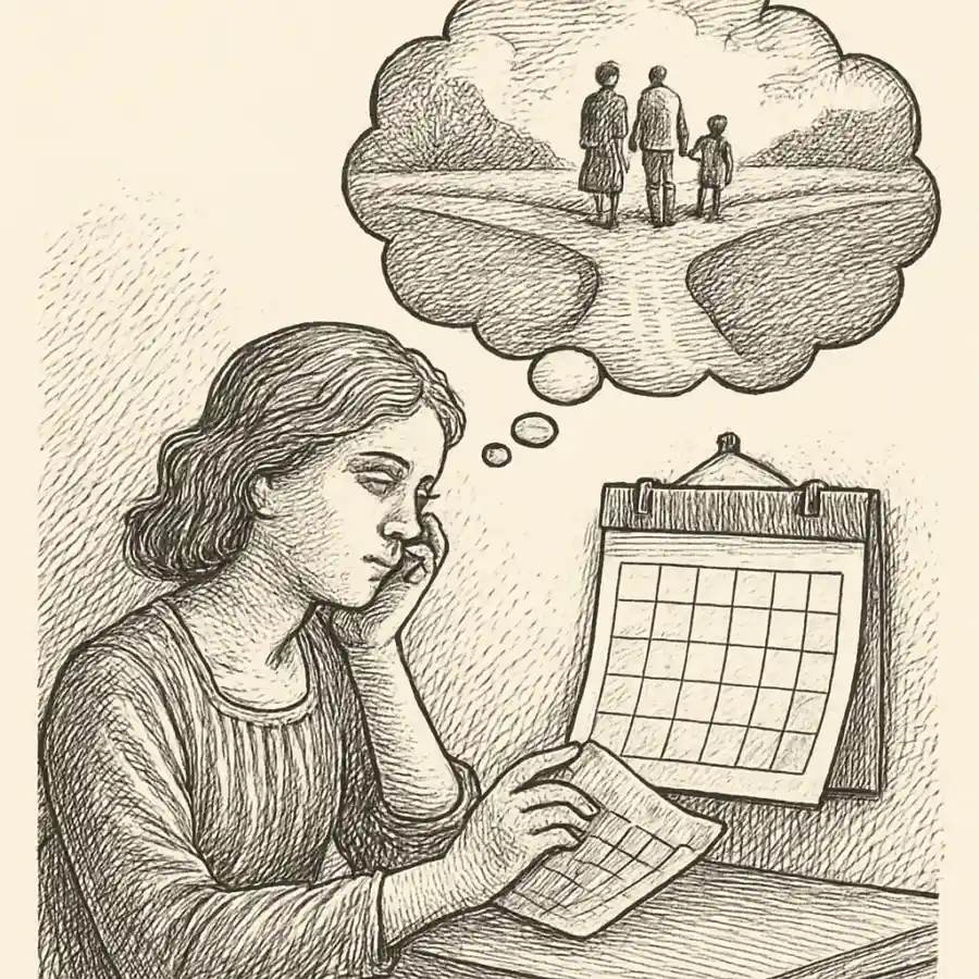 Ilustración en grabado sobre Estrenar calendario y repetir destino