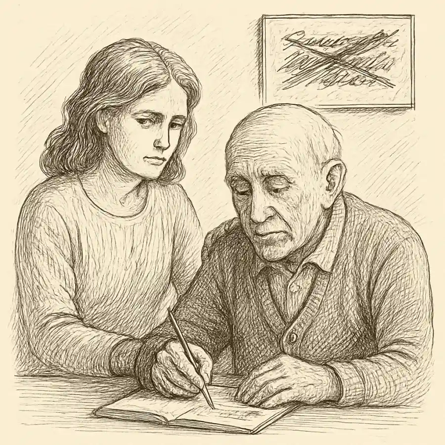 Ilustración en grabado sobre Pedir memoria y tachar recuerdos