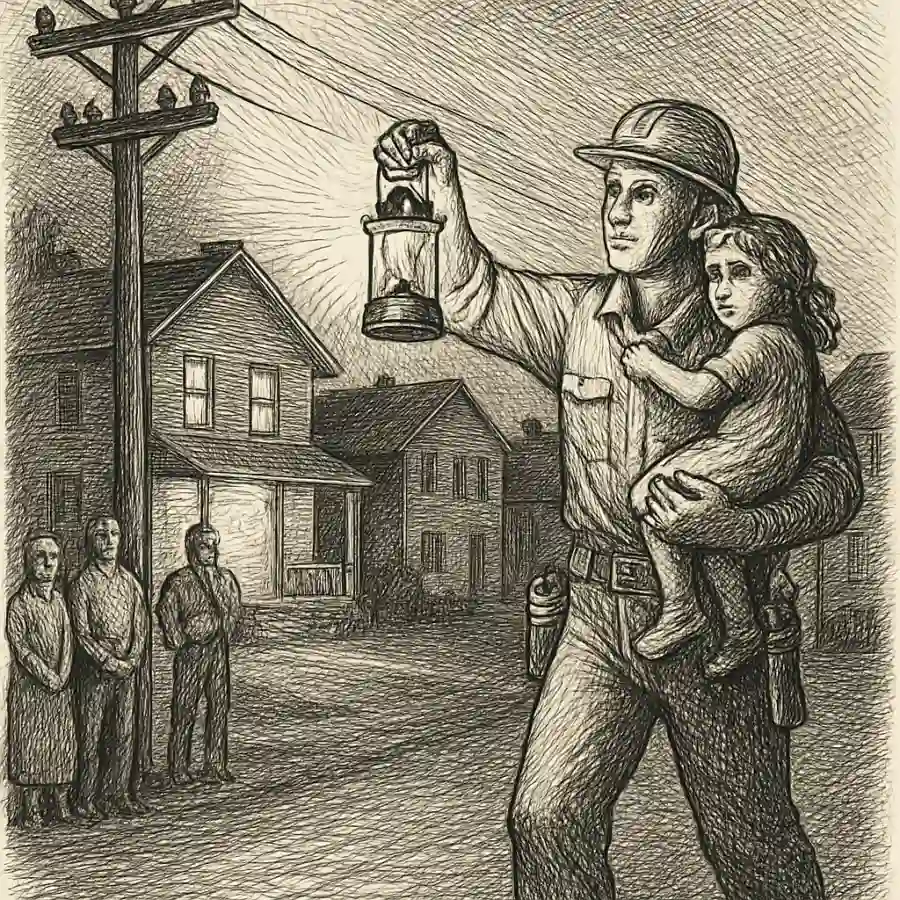 Ilustración en grabado sobre Alumbrar una urgencia y cargar a la cuadra