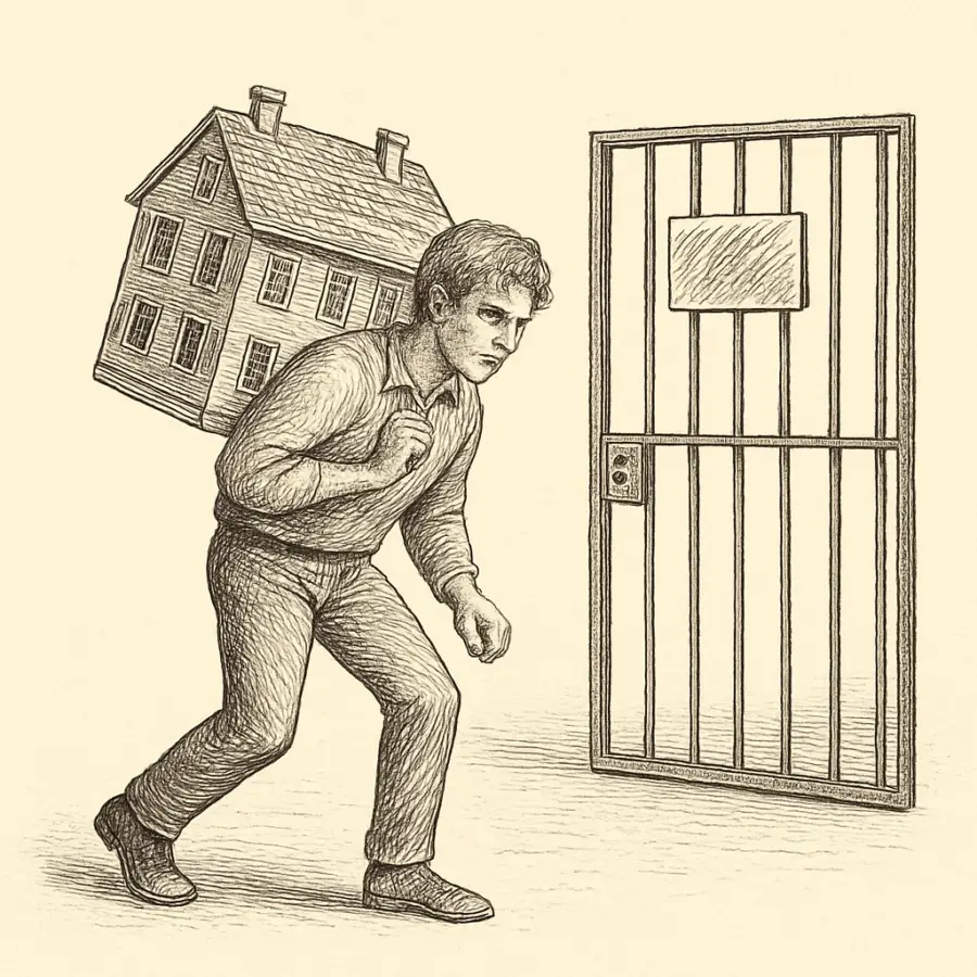 Ilustración en grabado sobre Pagar el alquiler y llamarlo propósito