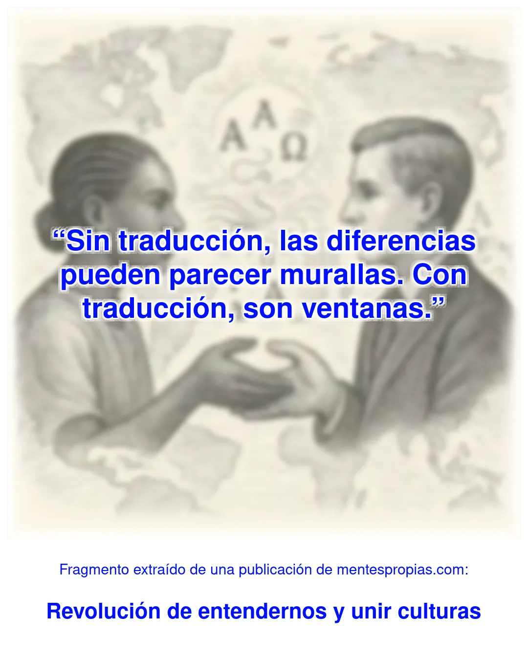Fragmento de Revolución de entendernos y unir culturas